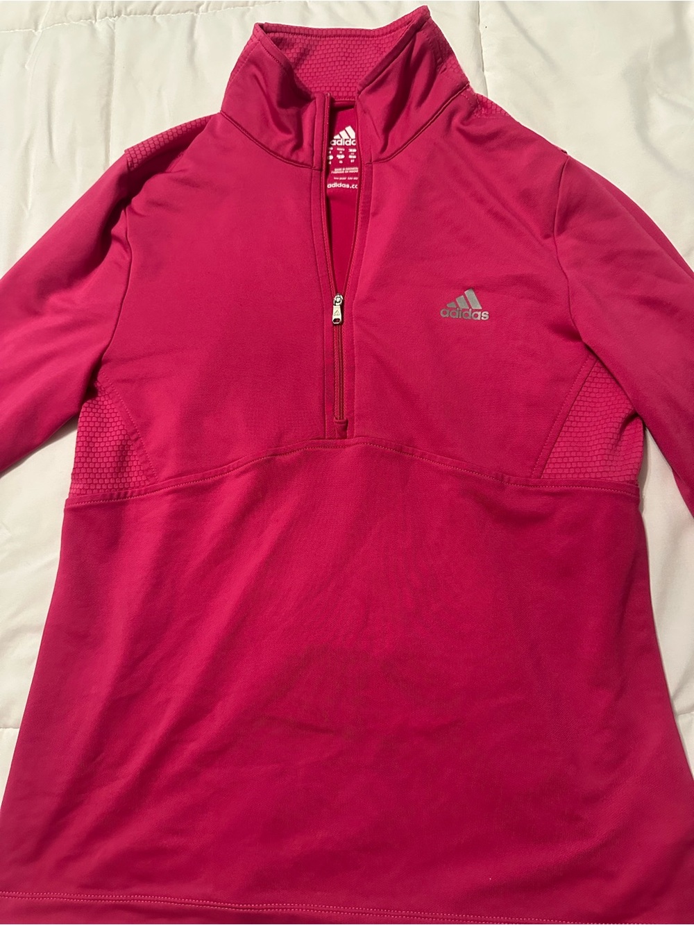 adidas Hot Pink Half-Zip Performance Top
